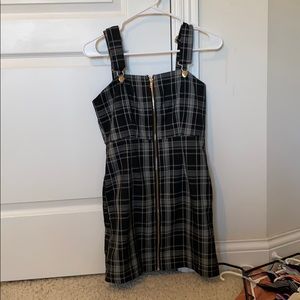 Plaid dress, zip up front, worn once